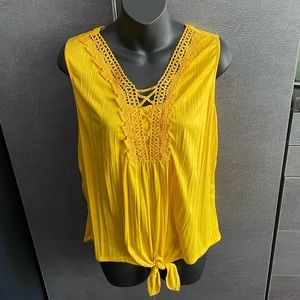 NWOT Yellow sleeveless Blouse